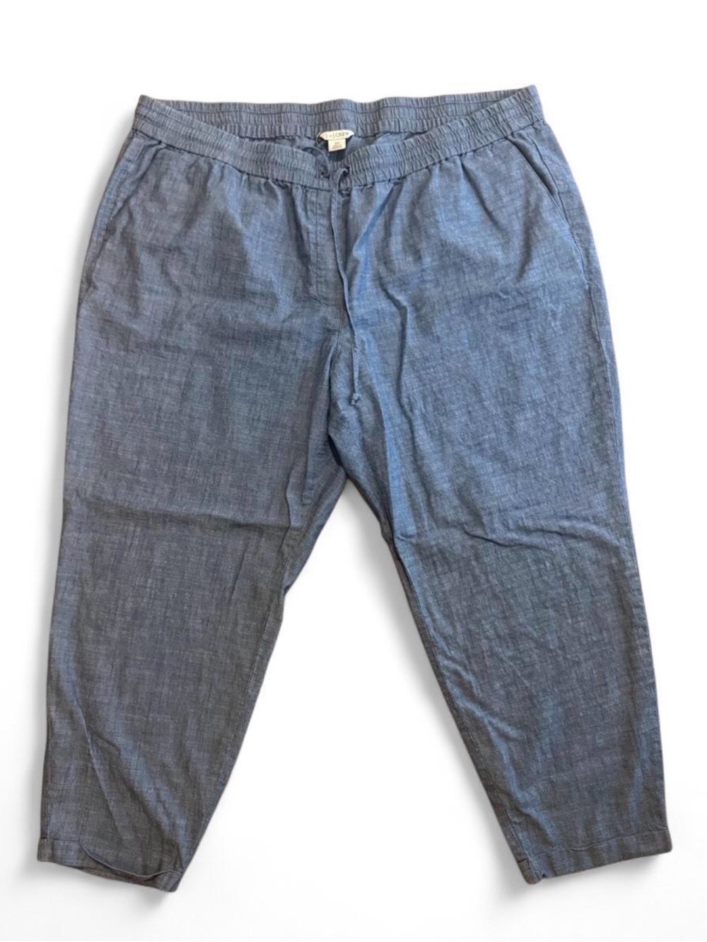J. Crew Women's Cropped Chambray Ankle Pants - Blue